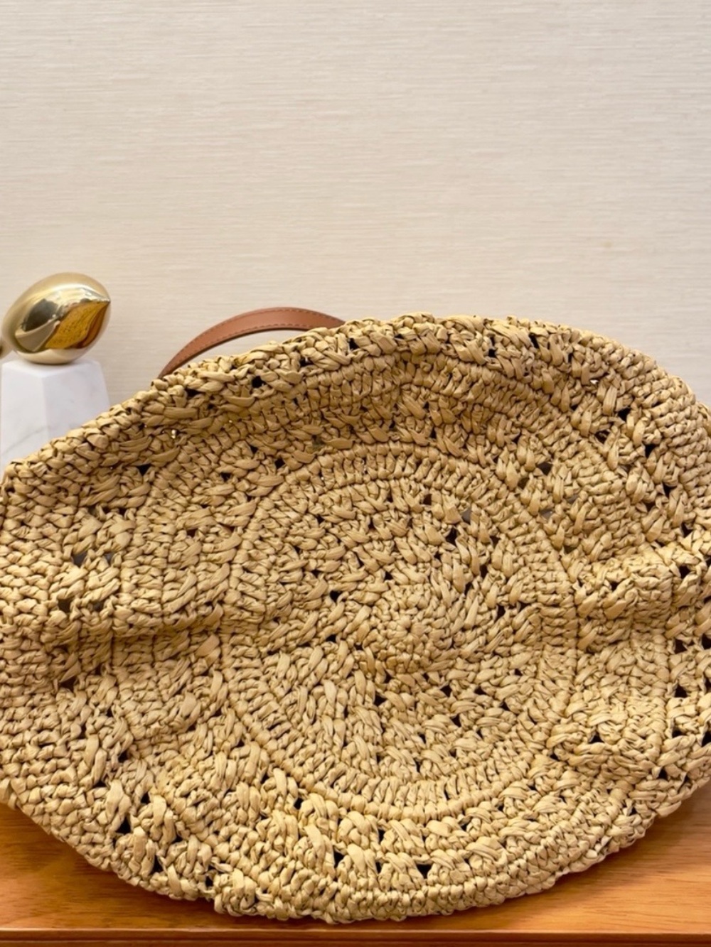 Saint Laurent Woven Straw Tote in Natural and Brown with Gold Hardware - Picture 4 of 8